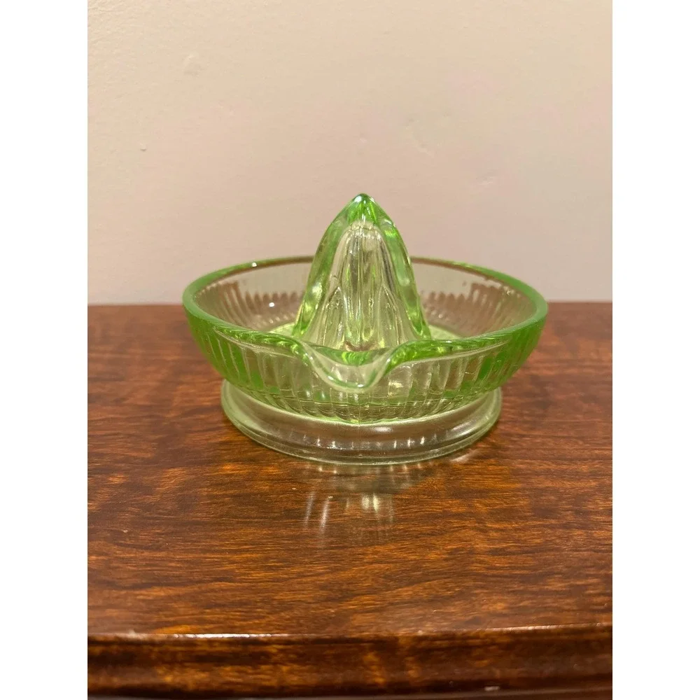 Green Uranium Depression Glass Citrus Reamer/Juicer
